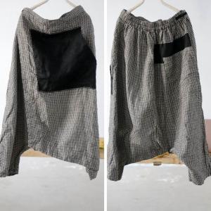 Low Crotch Plaid Fisherman Pants Linen Deisgner Thai Pants
