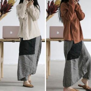 Low Crotch Plaid Fisherman Pants Linen Deisgner Thai Pants