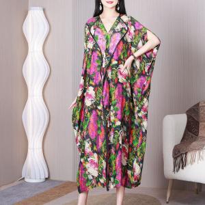 Boho Chic Colorful Cocoon Dress Printed Tied Coverup Dress