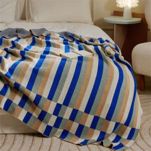 Striped and Plaid Modern Blanket Cotton Knitting Throw