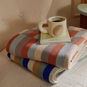 Striped and Plaid Modern Blanket Cotton Knitting Throw