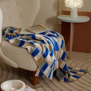 Striped and Plaid Modern Blanket Cotton Knitting Throw