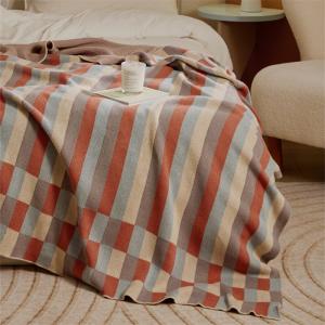 Striped and Plaid Modern Blanket Cotton Knitting Throw