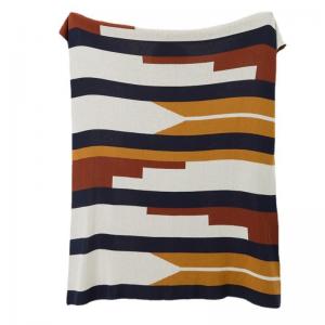 Abstract Geometric Patterned Cotton Blanket