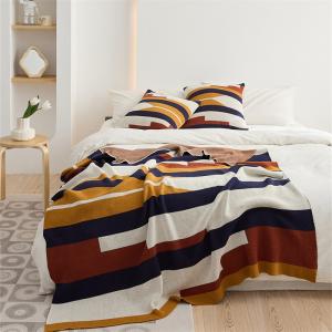 Abstract Geometric Patterned Cotton Blanket