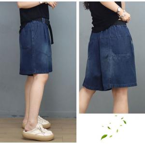 Summer Wide Leg Jorts Straight Leg Stone Wash Jean Shorts