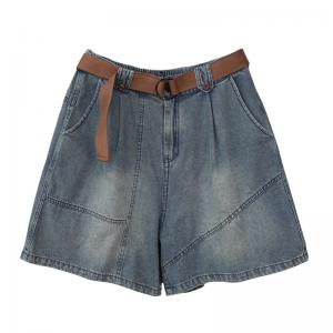 Summer Wide Leg Jorts Straight Leg Stone Wash Jean Shorts