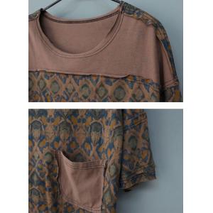 Ethnic Printed Casual Tee Oversized Cotton T-shirt for Women