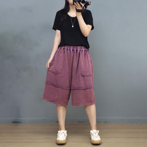 Leisure Style Cotton Bermuda Shorts Plain Sweat Shorts