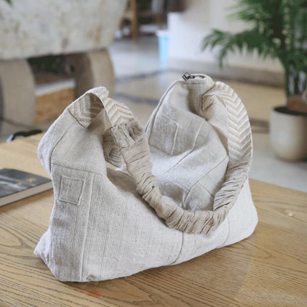 Casual Cotton Linen Hobo Bag Bohemian Tote Bag