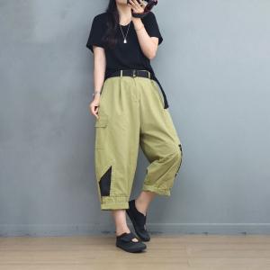 Street Chic Cotton Cargo Pants Patchwork Embroidery Pants