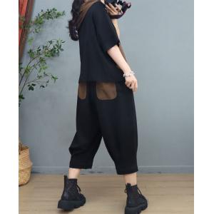 Patched Pockets Cotton Hoodie with Pull-On Pants