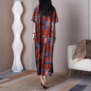 Malus Spectabilis Chinese Qipao Dress Mandarin Collar Cheongsam