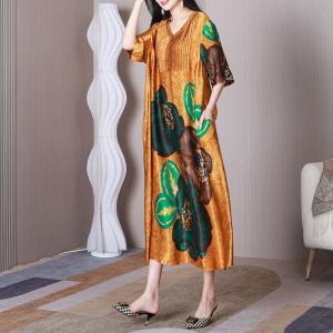 Huge Flowers Oriental Dressing Loose Elegant Travel Outfits