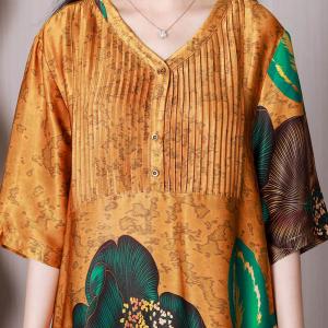 Huge Flowers Oriental Dressing Loose Elegant Travel Outfits