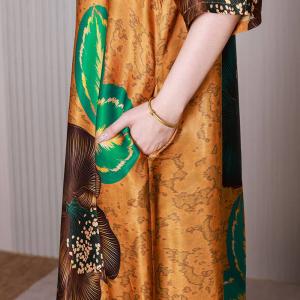 Huge Flowers Oriental Dressing Loose Elegant Travel Outfits