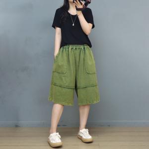 Leisure Style Cotton Bermuda Shorts Plain Sweat Shorts