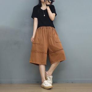 Leisure Style Cotton Bermuda Shorts Plain Sweat Shorts