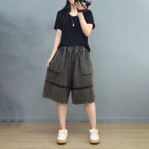 Leisure Style Cotton Bermuda Shorts Plain Sweat Shorts