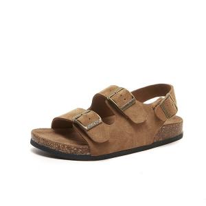 Suede Leather Platform Flats Cozy Toeless Slipper Sandals