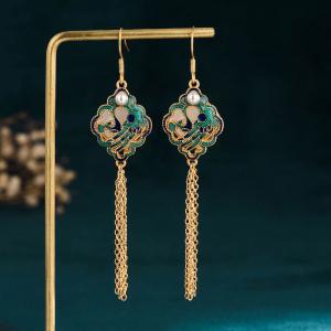 Eastern Style Long Qipao Earrings Designer Pendant Earrings