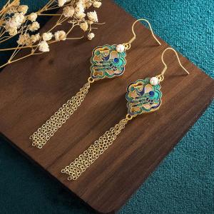 Eastern Style Long Qipao Earrings Designer Pendant Earrings