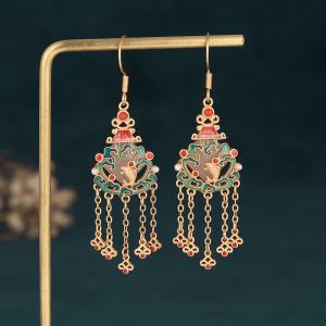 Chinese Modern Tassel Earrings Fish Beads Earrings