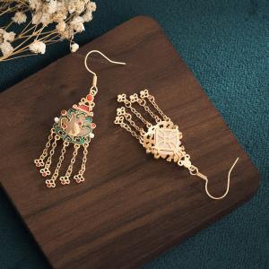 Chinese Modern Tassel Earrings Fish Beads Earrings