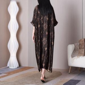 Morning Glory Silk Caftan Dress High-Quality Concert Dress