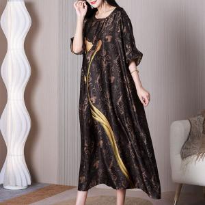 Morning Glory Silk Caftan Dress High-Quality Concert Dress