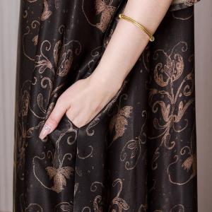 Morning Glory Silk Caftan Dress High-Quality Concert Dress