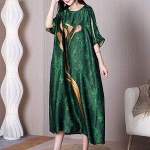 Morning Glory Silk Caftan Dress High-Quality Concert Dress