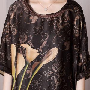 Morning Glory Silk Caftan Dress High-Quality Concert Dress