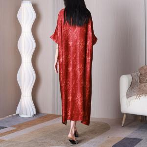 Morning Glory Silk Caftan Dress High-Quality Concert Dress