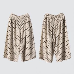 Classic Polka Dot Trousers Ladies Large Cotton Linen Pants