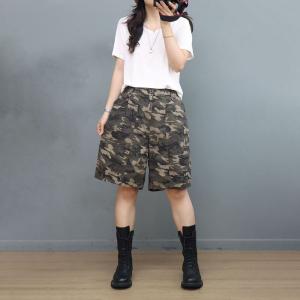 Wide Leg Camo Bermuda Shorts Womens Baggy Jorts