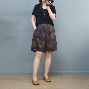 Straight Legs Linen Bermuda Shorts Cozy Suit Short Pants