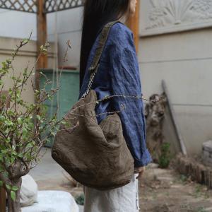 Casual Cotton Linen Hobo Bag Bohemian Tote Bag