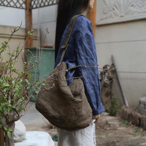 Casual Cotton Linen Hobo Bag Bohemian Tote Bag