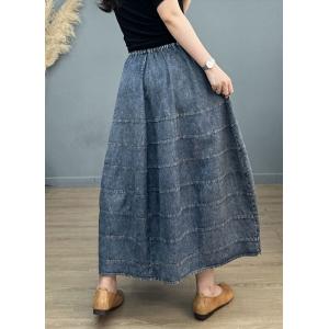 Maxi Stone Wash Skirt Summer Plus Size Jean Skirt