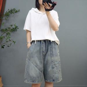 Straight Leg Bermuda Jorts Womens Light Wash Shorts