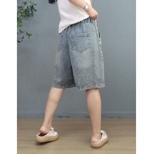 Straight Leg Bermuda Jorts Womens Light Wash Shorts