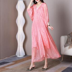 V-Neck Sheer Homecoming Dress Maxi Elegant Party Dress