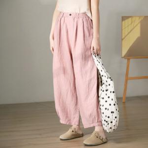 Relax-Fit Baby Pink Trousers Straight Legs Pink Pants