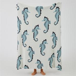 Cartoon Seahorses Cotton Children Blanket