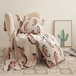 Cartoon Seahorses Cotton Children Blanket