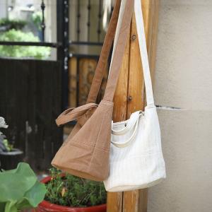 Solid Color Flax Handbag Womens Beach Shoulder Bucket Bag