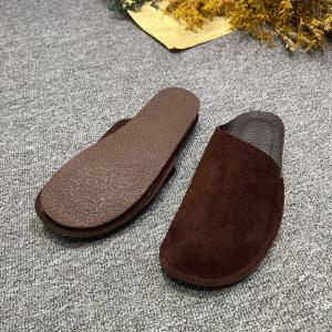 Leather Suede Slippers Womens Summer Flats