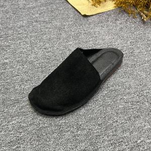 Leather Suede Slippers Womens Summer Flats