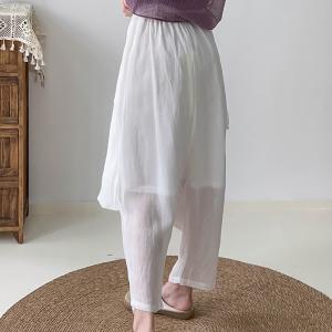 Hippie Style Layer Beach Pants Ramie Designer Thai Trousers